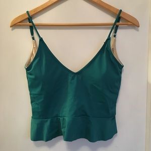 V-neck peplum swim top NEVER WORN